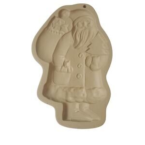 Brown Bag Santa Cookie Art Stoneware Art 1983 Christmas Hill Design